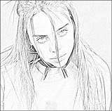 Coloring Billie Eilish Pages Drawing Popular sketch template