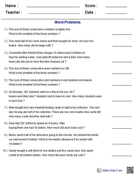pre algebra worksheets equations worksheets algebra word problems