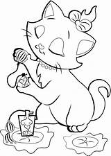 Coloring Cat Pages Cartoon Disney Popular sketch template