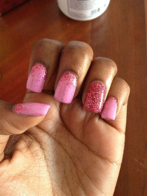 Pink Glitter Gel Manicure Gel Manicure Glitter Gel Manicure