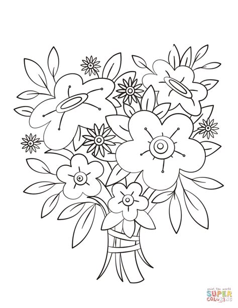blomsterbuket tegninger til print