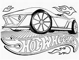 Wheels Hot Coloring Pages Racing sketch template