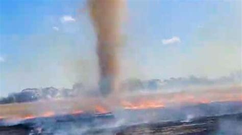 australian farmer captures willy willy whirling   minutes