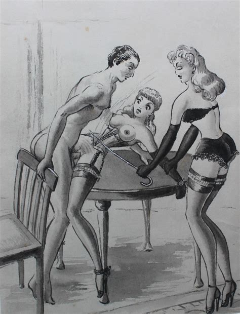 01  Porn Pic From Vintage Femdom Erotic Drawings