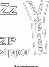 Zipper Coloring Zip Alphabet Activity Letter Pages Sheet sketch template