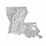 Louisiana Map Ink Characteristics sketch template