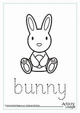 Bunny Tracing Word Easter Worksheets Trace Village Activity Explore Activityvillage Worksheet sketch template