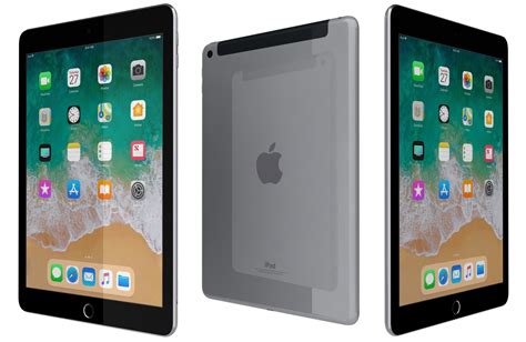 Apple Ipad 9 7 2018 Wificellular Space Gray 3d Cgtrader
