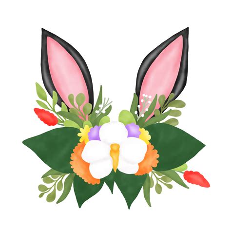 easter bunny ears  flower  png