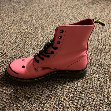 pink doctor martens  great condition  worn  boots martens combat boots