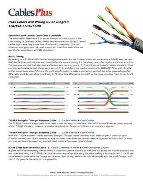 rj colors  wiring guide diagram tiaeia ab