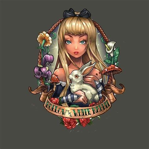 alice follow the white rabbit disney princess tattoo disney tattoos princess tattoo