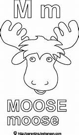 Moose Coloring Letter Sheet Alphabet Pages Parenting Leehansen Activity sketch template