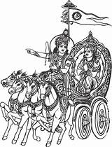 Krishna Shri Chariot Charioteer Queens sketch template