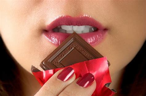 valentine s day women being seduced by chocolate