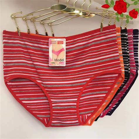 cheap wholesale 10pcs lot modal dotted stripes underwears women panties