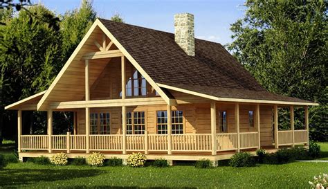 wrap  porch log cabin   log cabin homes plans design