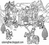 Coloring Pages Castle Knight Lego Medieval Printable City Drawing Fort Fighting Dragon Kids Clipart Dark Ages Color Getcolorings Artwork Sketch sketch template
