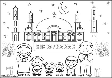 eid mubarak coloring pages printable coloring pages