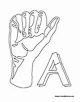 Language Sign Letter Alphabet Coloring sketch template