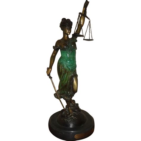 vintage bronze  mayer signed blind justice sculpture  daughters antiques ruby lane