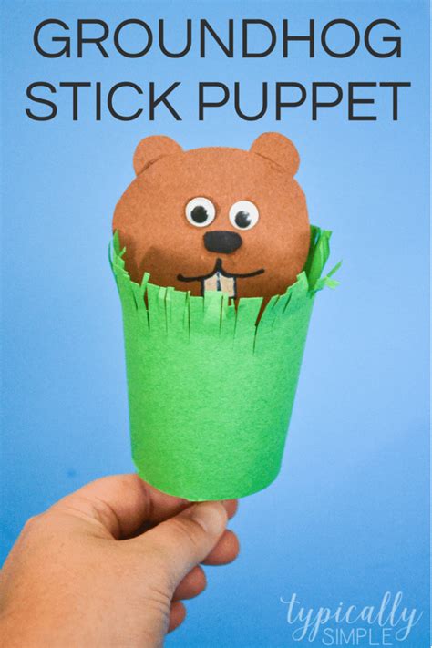 groundhog puppet craft  kids typically simple