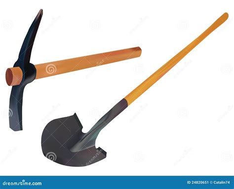 digging tools stock vector illustration  handle isolated