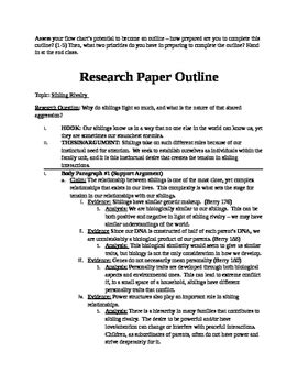 research paper outline lesson  sample outline  heather prevosti