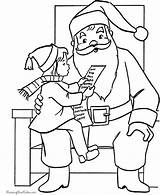 Coloring Santa Pages Printable Christmas Claus Lap Sitting Kid Print sketch template