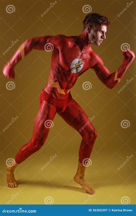 body painted man  fantasy generic superhero royalty  stock photography image