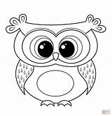 Owl Coloring Cartoon Pages Printable Drawing sketch template