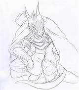 Argonian Skyrim Drawing Twisted Serpent Preview Getdrawings Drawings Deviantart sketch template