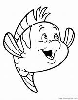 Coloring Mermaid Little Flounder Pages Ariel Disney Printable Colouring Fish Sheets Disneyclips Cheerful Easy Colorir sketch template