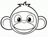 Monkey Face Coloring Template Clipart Cartoon Mask Drawing Colouring Pages Draw Animal Monkeys Drawings Faces Clip Templates Cliparts Printable Cat sketch template