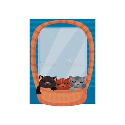 Frame With Cheerful Kittens Stock Vector Illustration Of