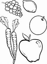 Vegetables Coloring Fruit Vegetable Pages Kids Fruits Printable Drawing Food Clipart Print Colouring Nutrition Preschool Book Healthy Fall Color Sheets sketch template