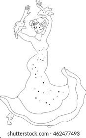 coloring page flamenco dancer stock illustration  shutterstock