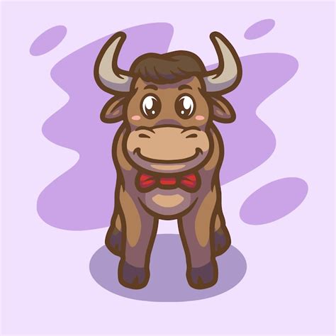 Premium Vector Cute Buffalo Mascot Illustration Design