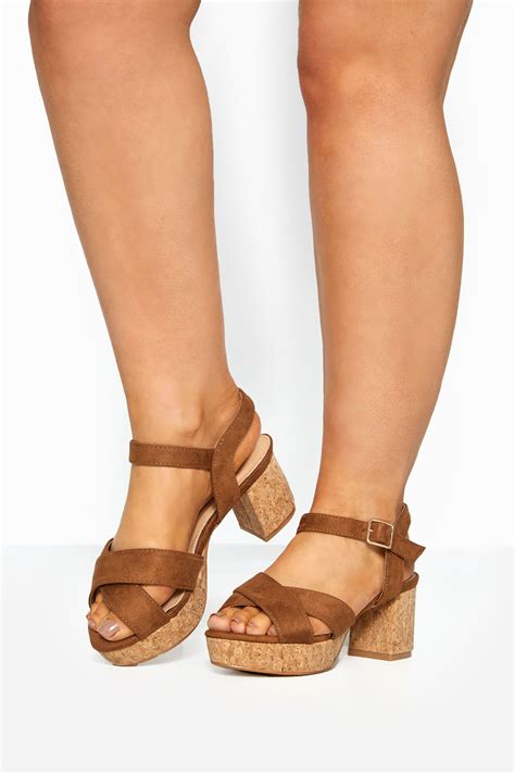 limited collection extraweite sandalette mit kork plateausohle braun