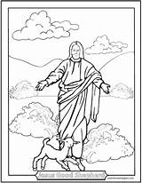 Jesus Shepherd Good Coloring Pages Catholic Printable Bible Story Church Drawing Clipart Easter Lamb Color Print Creation Children Resurrection Miracles sketch template