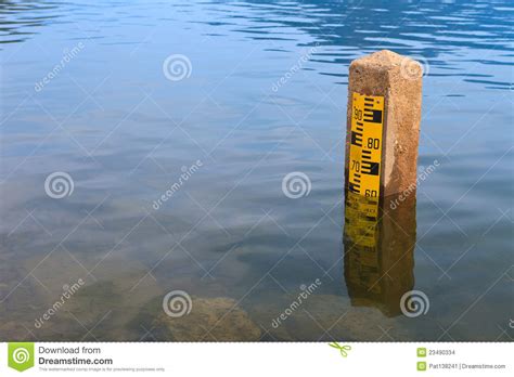 water level stock photo image  drought measurement