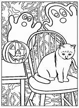 Coloring Cats Cat Kids Pages Funny Color Ghosts sketch template