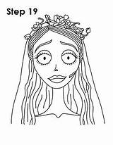 Corpse Bride Emily Draw Coloring Pages Step Victor Drawings Tim Burton Sketch Easy Easydrawingtutorials Template Tattoo Color Steps Getcolorings sketch template