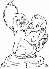 Tarzan Coloring Baby Pages Sheet Kids Terk Cute Disney Exciting sketch template