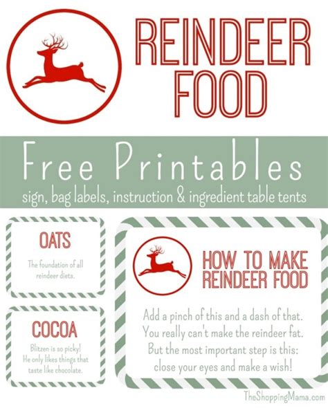 reindeer food poem  printable  printable