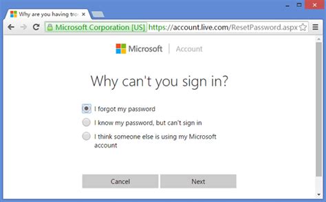 2 options to reset windows 10 microsoft account password