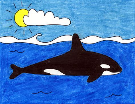 drawings easy killer orca artprojectsforkids humpback electricity