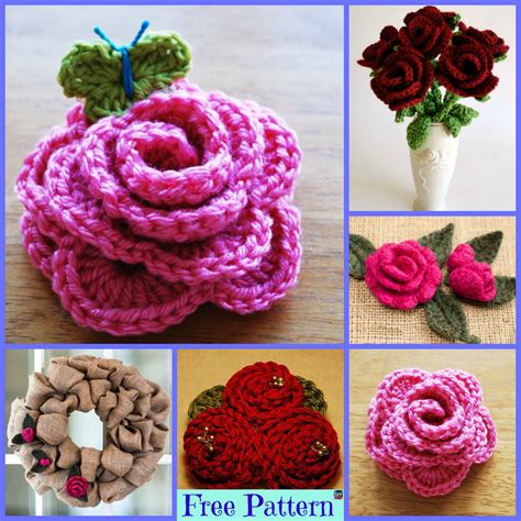 beautiful crocheted flowers  patterns diy