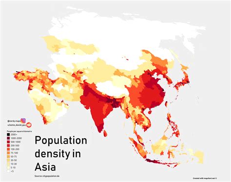 Population Density In Asia Oc Mapporn Asia Density Map My Xxx Hot Girl