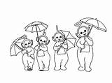 Teletubbies Coloring Pages Umbrella Po Their Printable Getcolorings Color sketch template